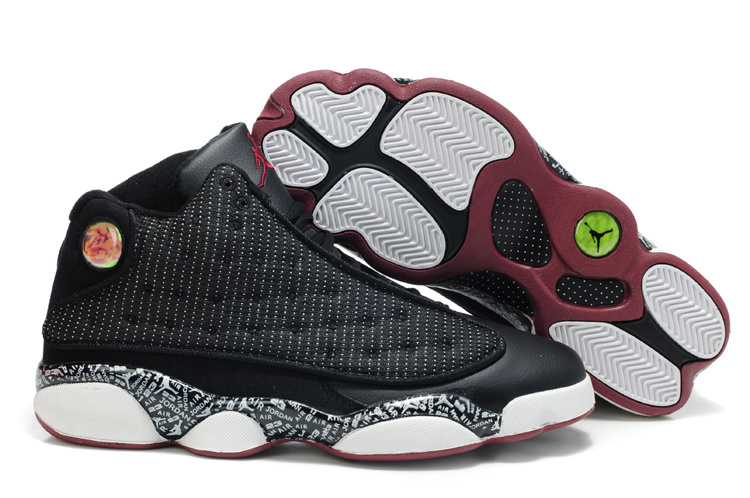 New Air Jordan Retro 13 Black White Shoes - Click Image to Close