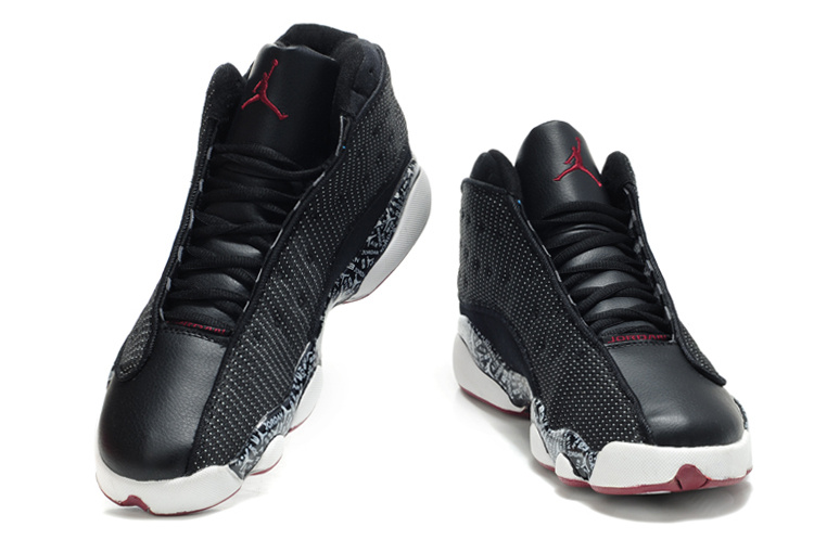 New Air Jordan Retro 13 Black White Shoes - Click Image to Close