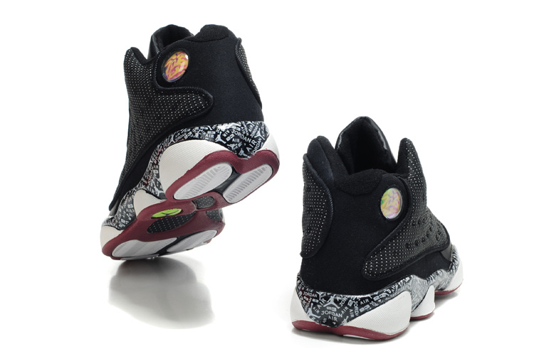 New Air Jordan Retro 13 Black White Shoes - Click Image to Close