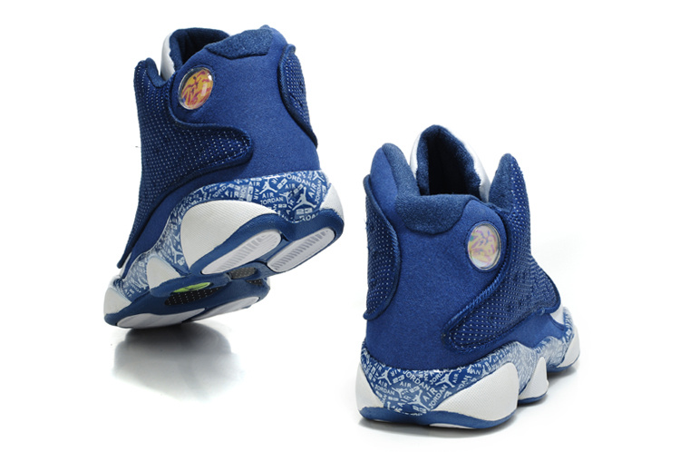 New Air Jordan Retro 13 Dark Blue White Shoes - Click Image to Close