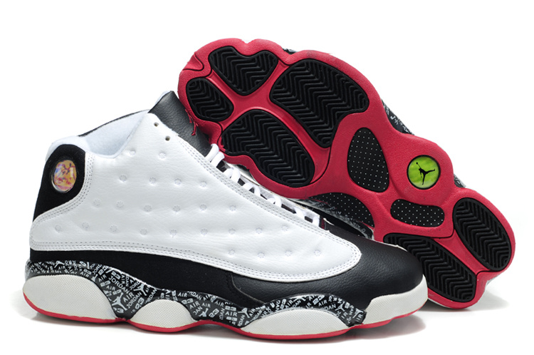 New Air Jordan Retro 13 White Black Red Shoes