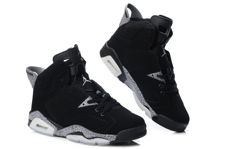 New Air Jordan Retro 6 Black Grey Shoes - Click Image to Close