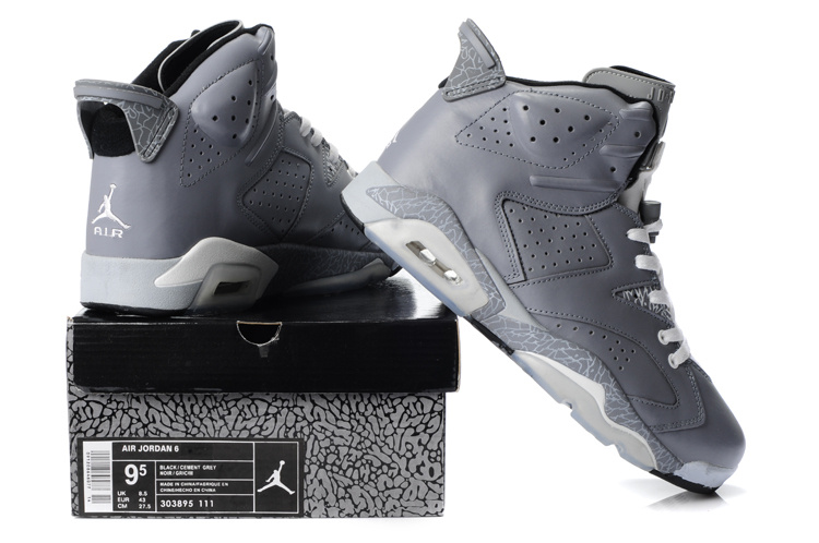 New Air Jordan Retro 6 Grey White Shoes - Click Image to Close