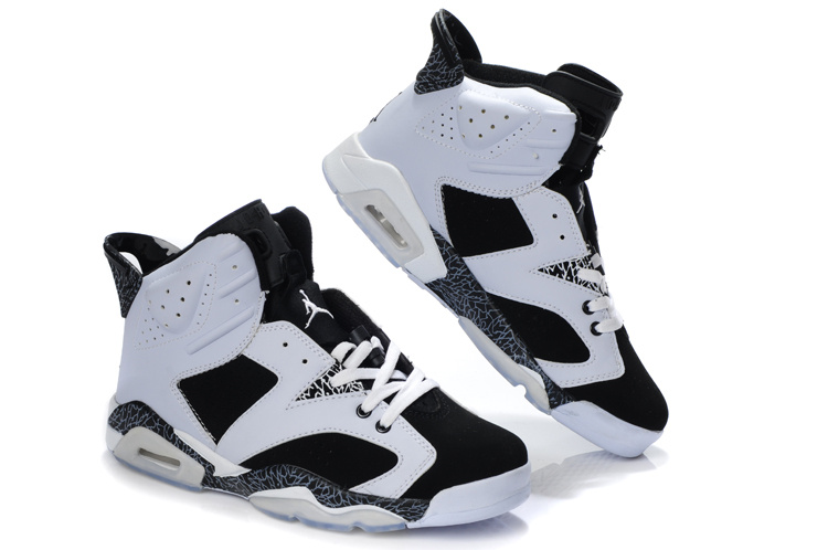 New Air Jordan Retro 6 White Black Cement Shoes - Click Image to Close