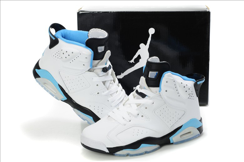 New Air Jordan Retro 6 White Light Blue Shoes