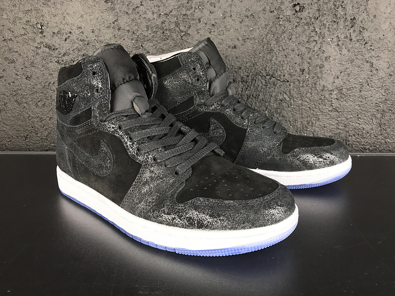 2017 Jordan 1 Retro Velvet Black White Shoes
