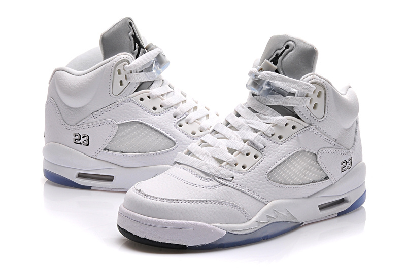 2015 All White Jordan 5 Shoes For Women - Click Image to Close