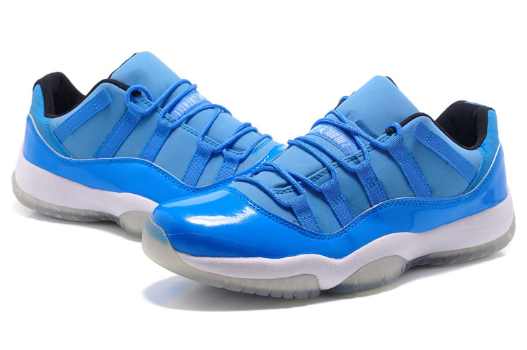 New Jordan 11 Low Blue White Shoes - Click Image to Close