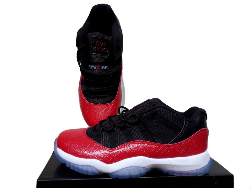New Jordan 11 Low Red Black White Men Women Shoes