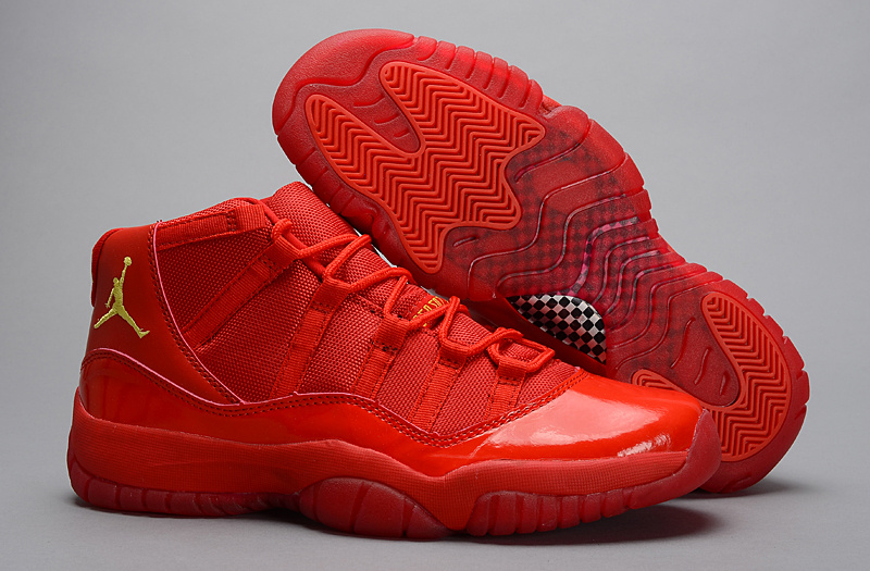 New Jordan 11 Retro All Red Shoes - Click Image to Close