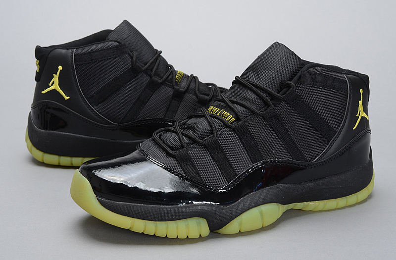 New Jordan 11 Retro Black Yellow Shoes