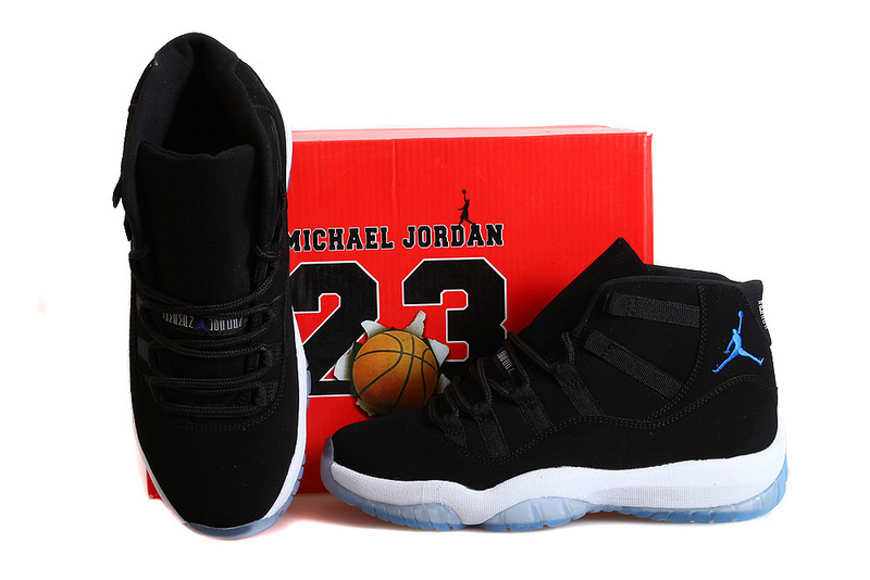 New Jordan 11 Retro Bred Nubuck Black Blue Shoes