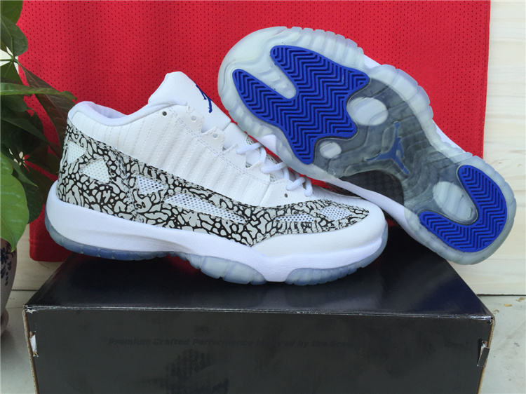 New Air Jordan 11 White Grey Blue Shoes - Click Image to Close