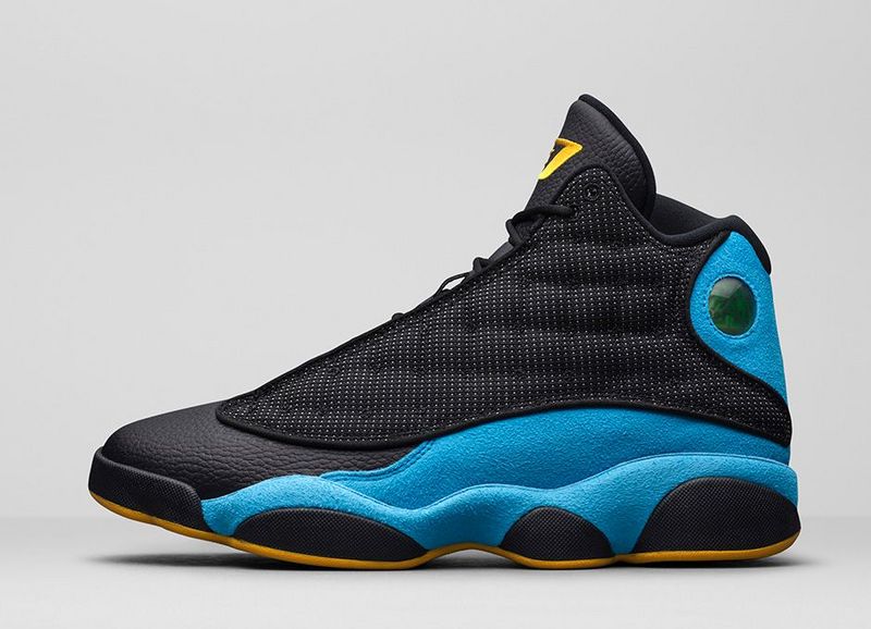 2015 Air Jordan 13 Retro Black Blue Yellow Shoes