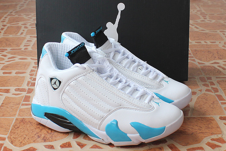 New Jordan 14 Retro White Baby Blue Shoes