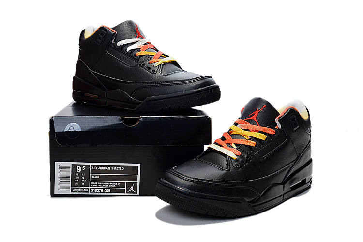 2015 Air Jordan 3 Retro Black Colorful Shoes