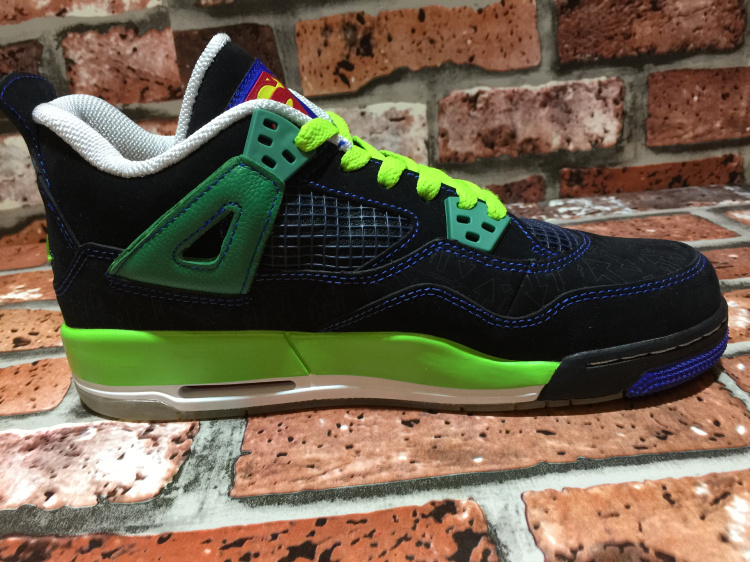 2015 Air Jordan 4 Super Man Black Green For Women