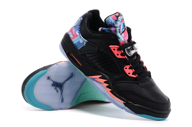 2016 Air Jordan 5 Low Black Redish Orange Shoes - Click Image to Close