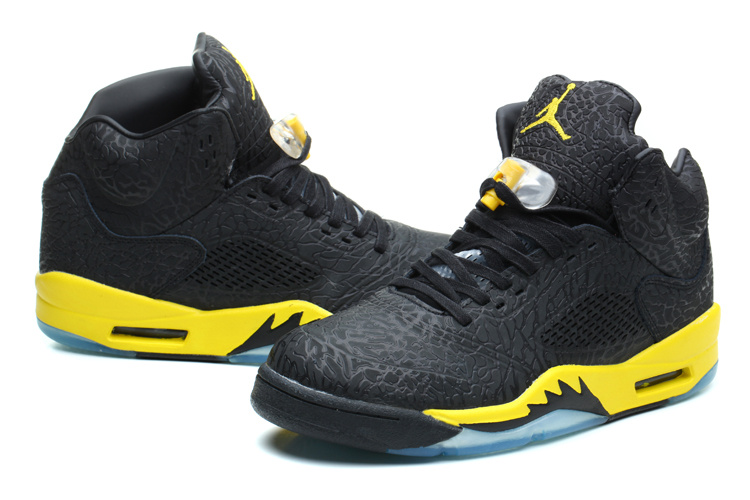 New Jordan 5 Retro Burst Crack Black Yellow Shoes - Click Image to Close