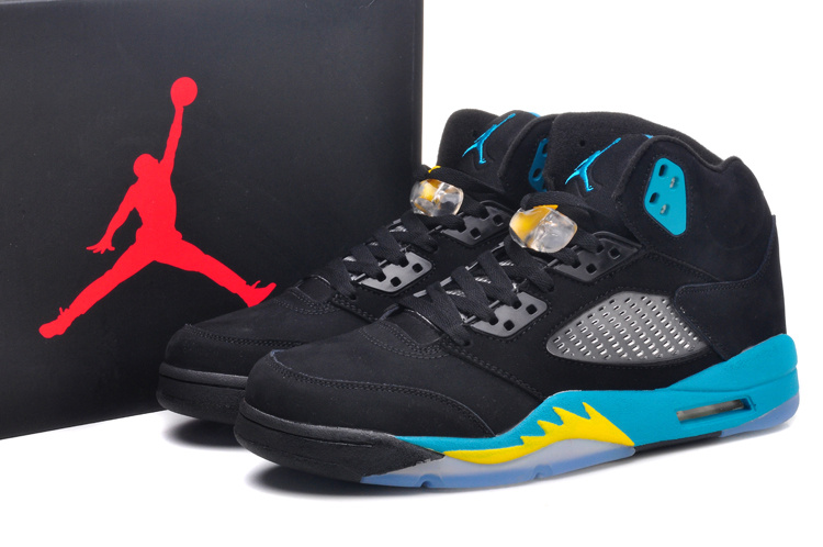 New Jordan 5 Retro Gamma Blue Black Yellow Shoes