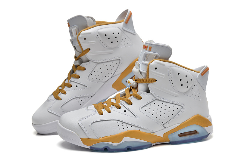 New Jordan 6 Retro White Yellow Shoes - Click Image to Close