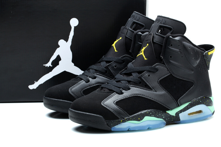 New Jordan 6 World Cup Brazil Black Green Shoes - Click Image to Close