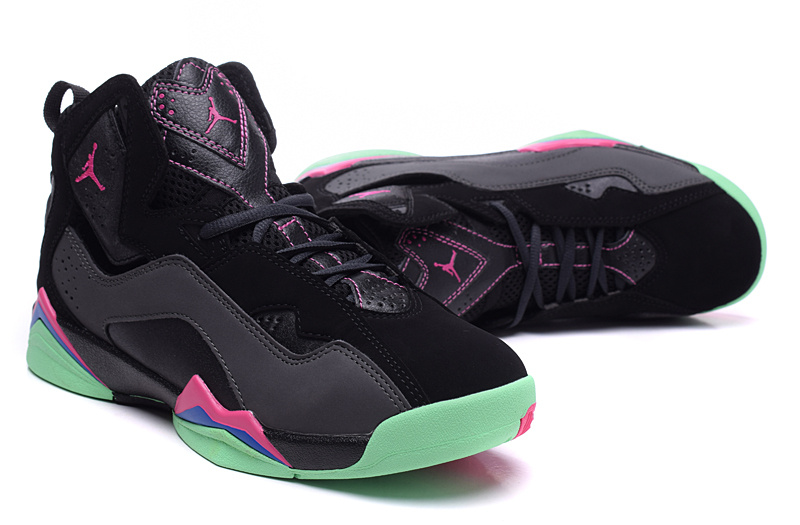 New Air Jordan 7 Black Pink Green Shoes For Women