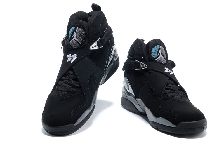 New Jordans 8 Black Shoes - Click Image to Close