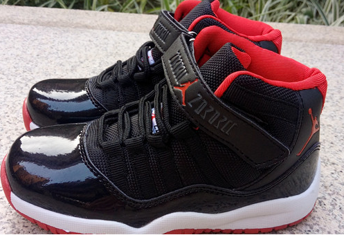 2016 Kids Air Jordan 11 Magic Black Red White Shoes