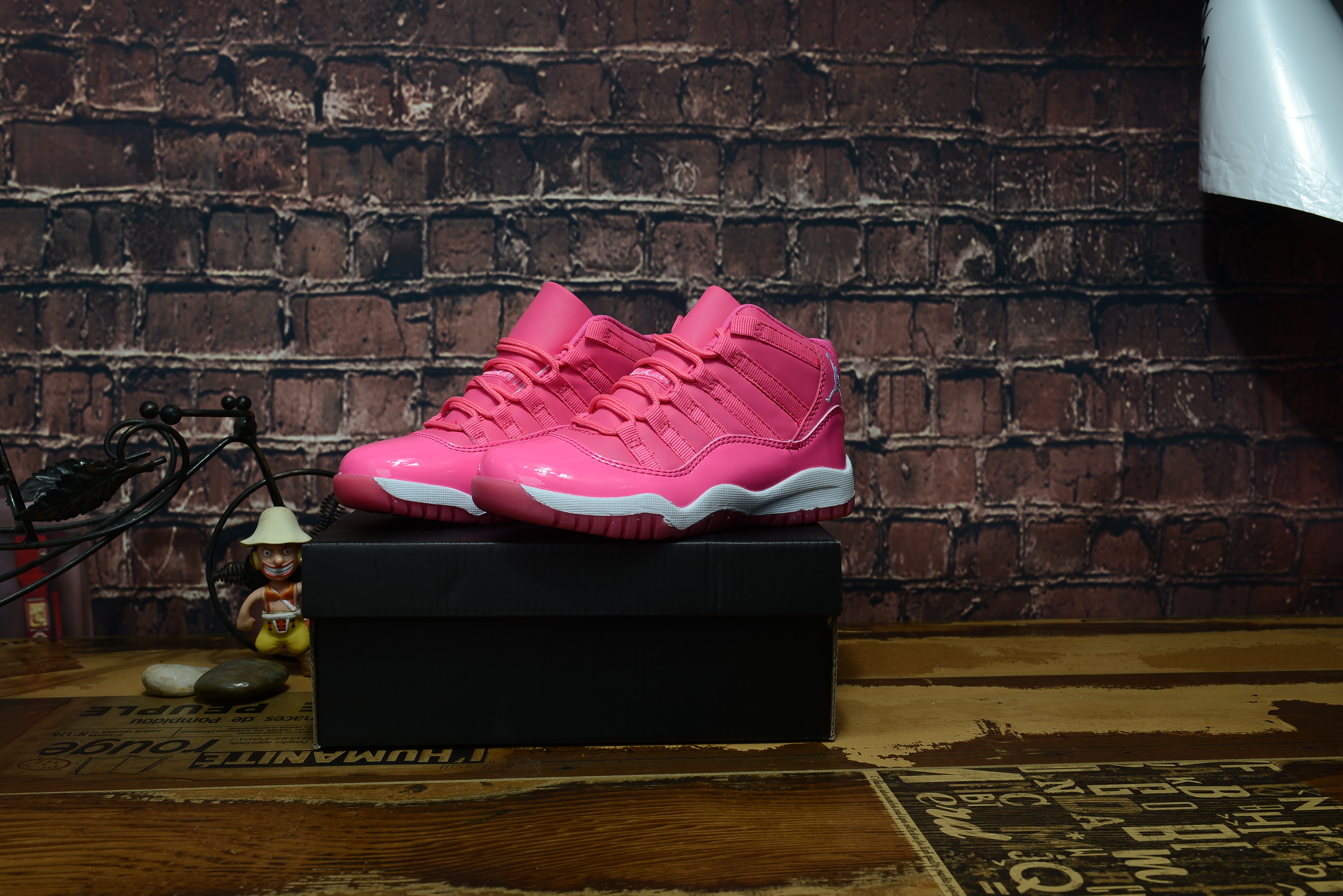 2017 Jordan 11 Retro Kids Pink White Shoes - Click Image to Close