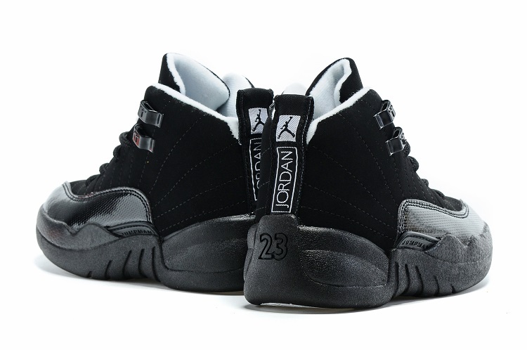 2016 Kids Jordan 12 All Black Shoes