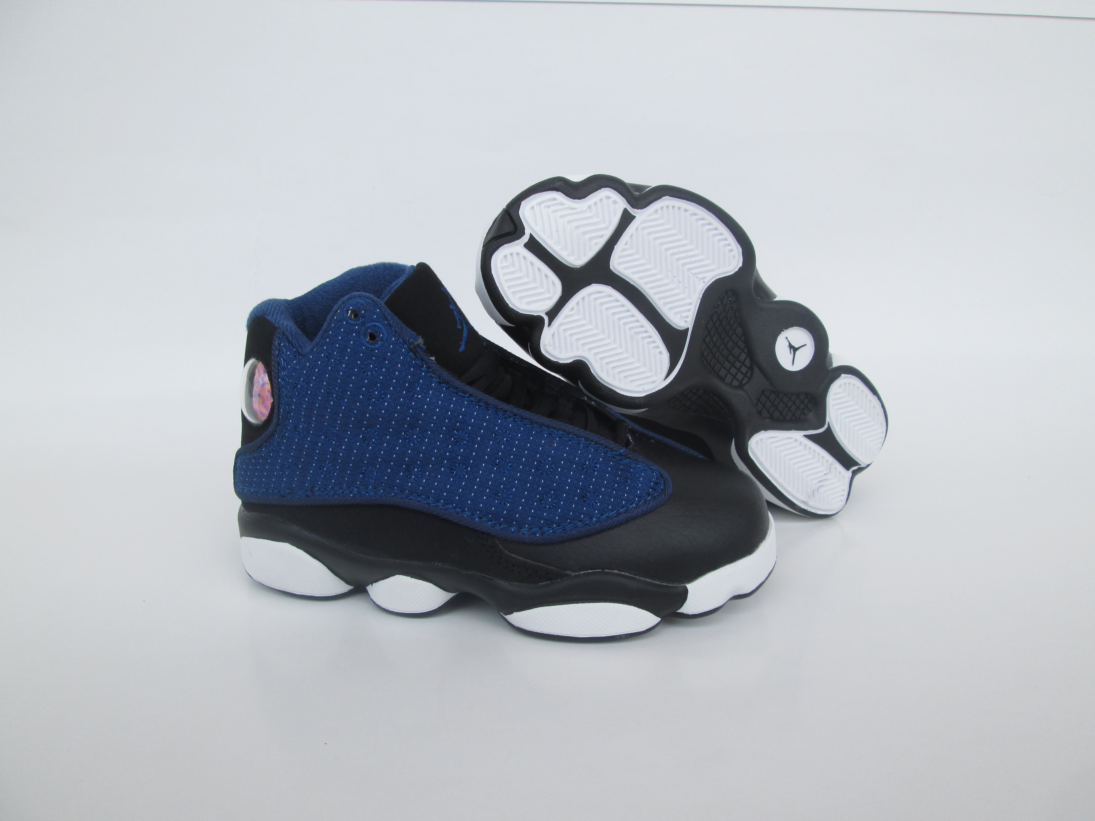 New Kids 2017 Jordan 13 Deep Blue Black Shoes