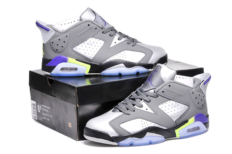 Latest Women's Jordan 6 Retro Black Grey Purple Shoes - Click Image to Close