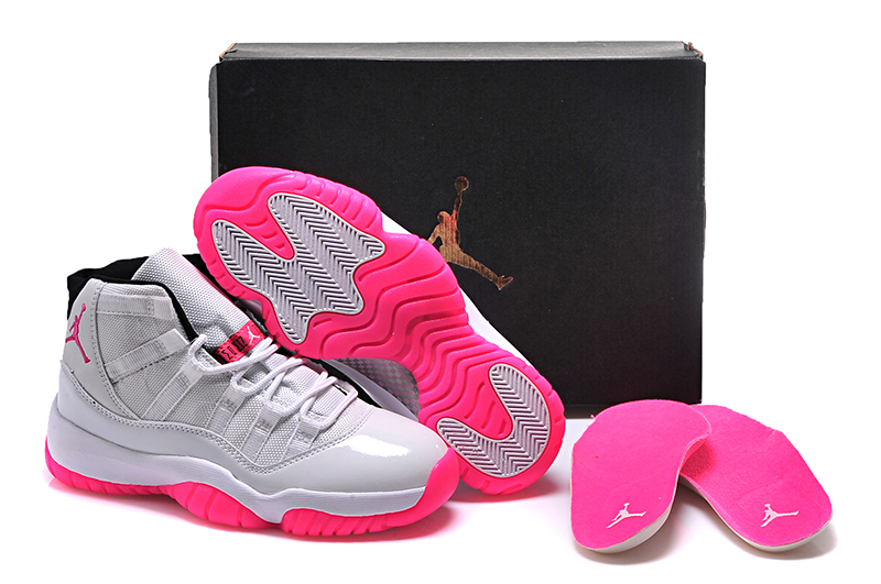 New Women Air Jordan 11 White Peach Pink Shoes - Click Image to Close