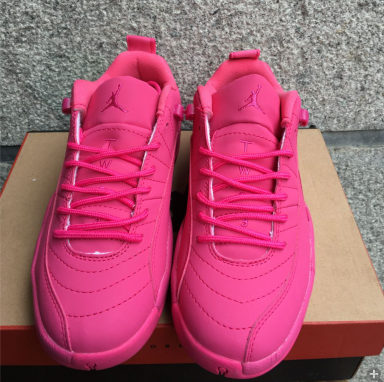 2016 Women Air Jordan 12 Low All Pink Shoes