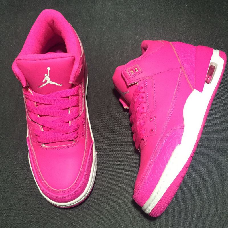 2016 Women Air Jordan 3 Retro Pink White Shoes