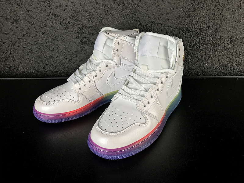 2017 Women Jordan 1 White Rainbow