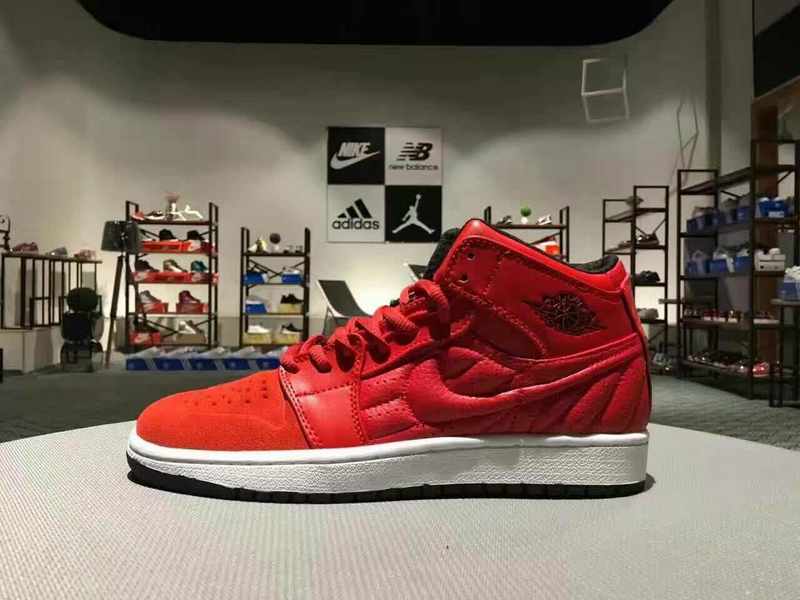 2017 Jordan 1 Retro Red White Shoes
