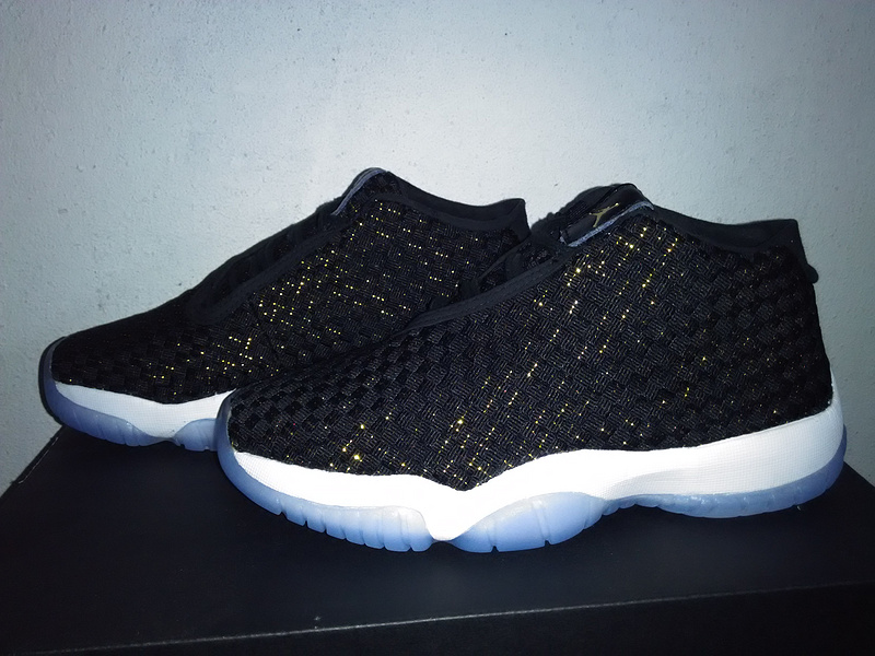 Newly Air Jordan 11 Flywire Black White Blue Basketball Shoes - Click Image to Close