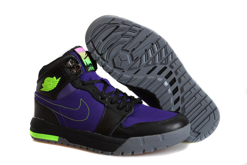 Nike Jordan 1 Trek Black Purple Climbing Shoes
