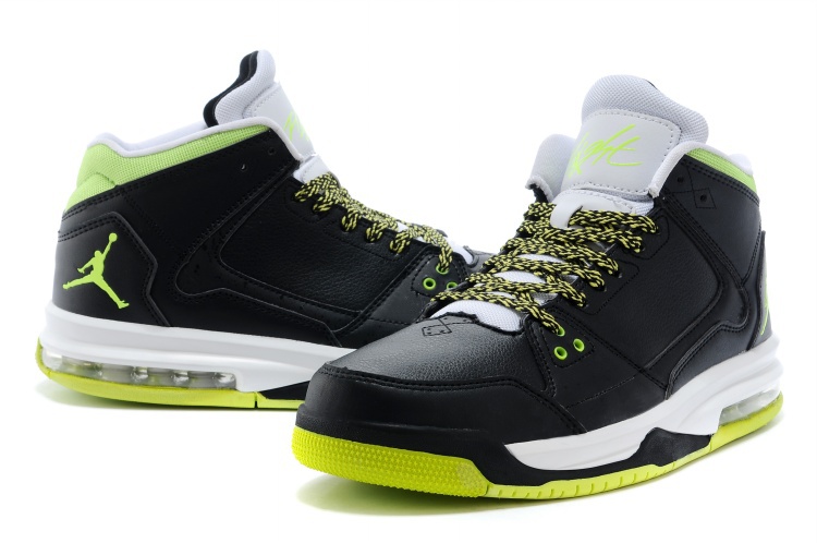 Nike Jordan Flight Origin Black White Green Basketball Shoes - Click Image to Close