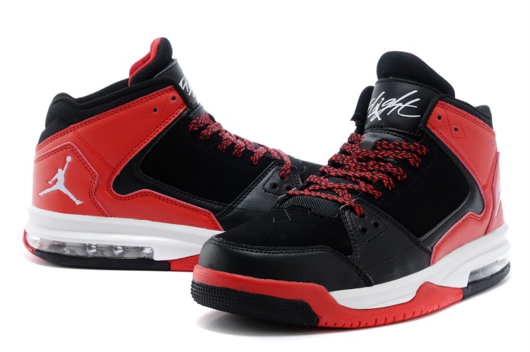 Nike Jordan Flight Origin Dark Black Red White Basketball Shoes