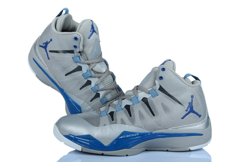 Nike Jordan Griffin Supper Fly 2 Grey Silver Blue Basketball Shoes - Click Image to Close