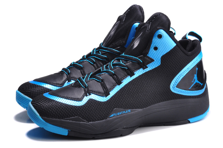 Nike Jordan Super Fly 2 PO Black Blue Basketball Shoes - Click Image to Close