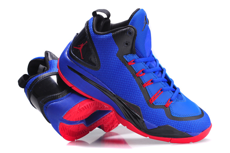 Nike Jordan Super Fly 2 PO Blue Black Red Basketball Shoes