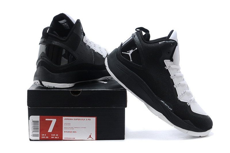 Nike Jordan Super Fly 2 Po X Black White Basketball Shoes