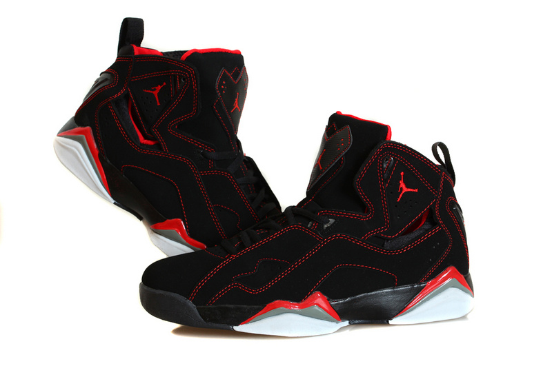 2015 Nike Air Jordans True Flight Black Red Basketball Shoes - Click Image to Close