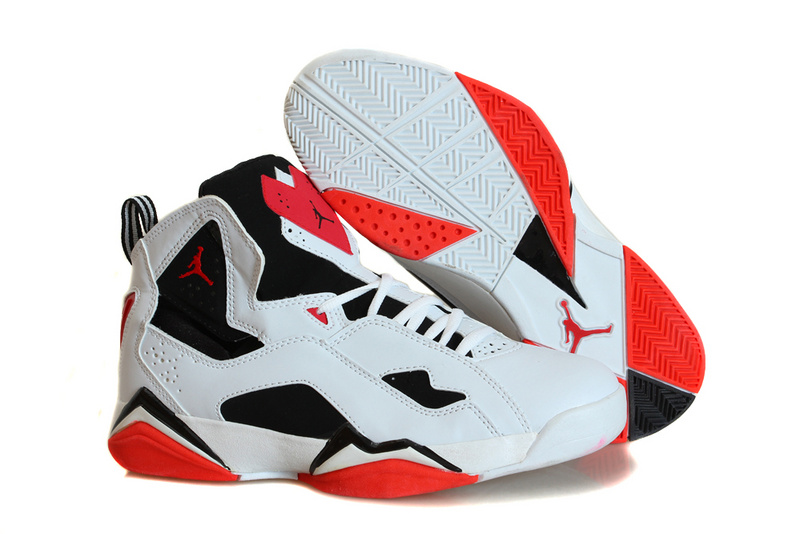 2015 Nike Jordan True Flight White Black Red Basketball Shoes - Click Image to Close