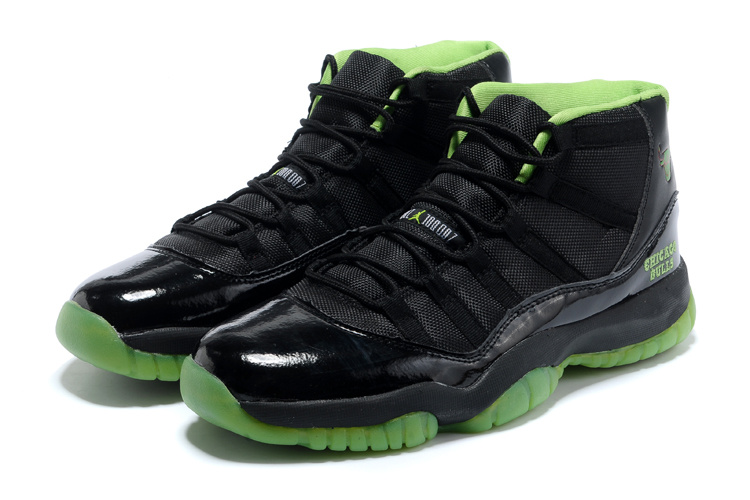 Original Air Jordan 11 Black Green Shoes - Click Image to Close