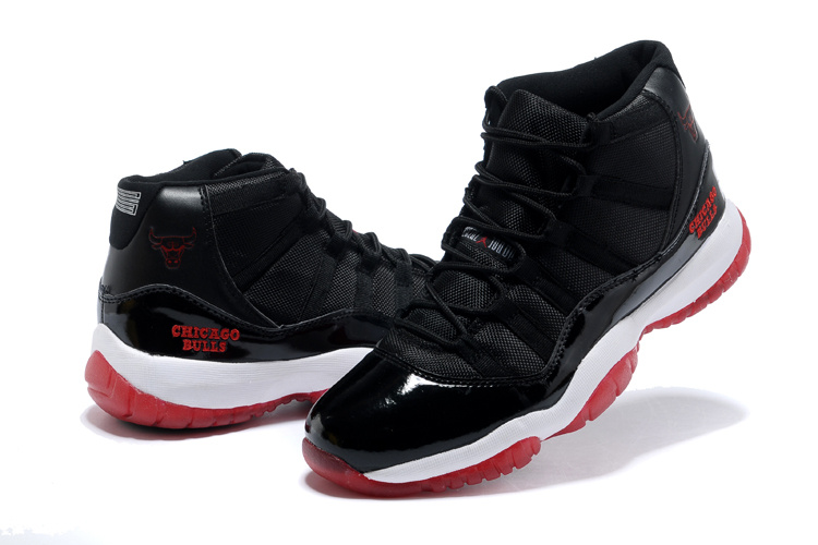 Original Air Jordan 11 Black White Red Shoes